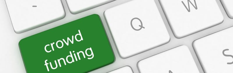 clavier numérique avec le mot crowdfunding sur la touche entrée