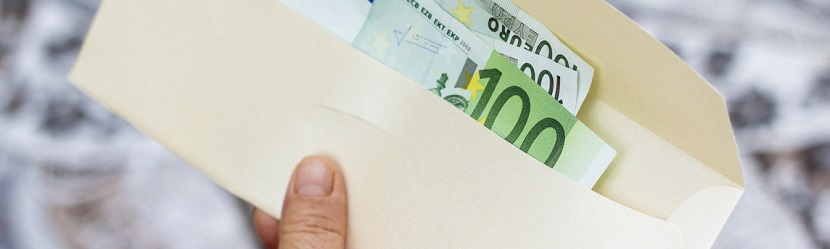 Enveloppe de billets d'euros