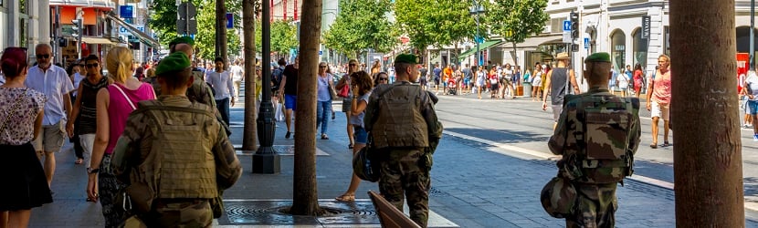Centre ville en sécurité par les forces armées