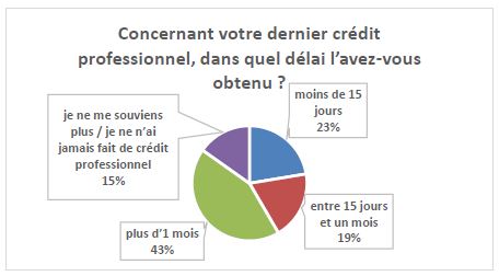 Graphique de sondage sur le dernier credit professionnel des entreprises 