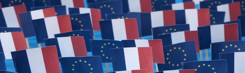  Drapeau français et européen
