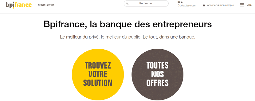 Capture d'écran du site Internet de BPIFrance au 21/09/2017