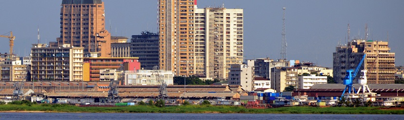 Kinshasa quartier central des affaires, au Congo, vue sur la ville