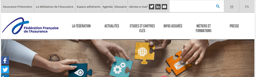 capture ecran du site de la fédération française de l'assurance