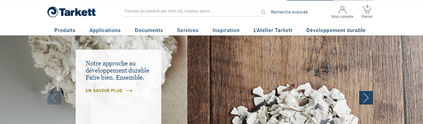 capture ecran du site Tarkett
