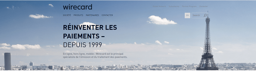 capture ecran du site Wirecard