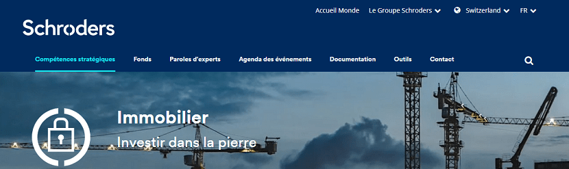 capture ecran du site Schroder Real Estate