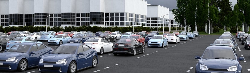 parking avec des voitures
