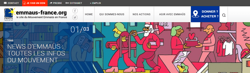 capture ecran du site Emmaus