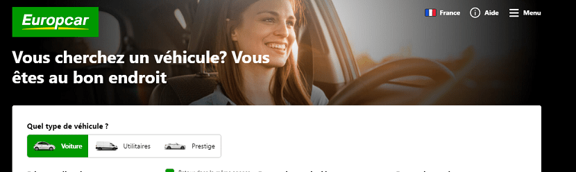 capture ecran du site EUROPCAR