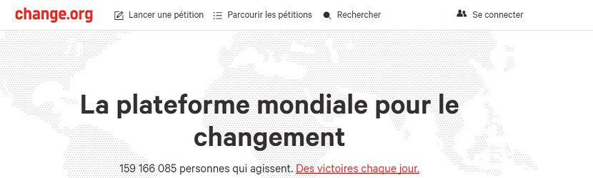 site specialise pour les petitions : change.org