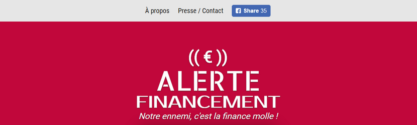 Capture du site Alerte financement 