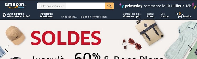 Capture du site Amazon 