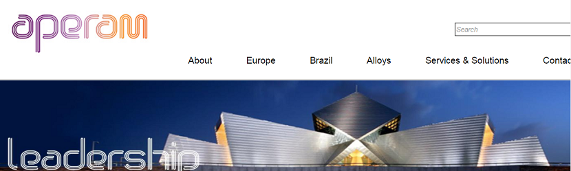 Capture du site Aperam 