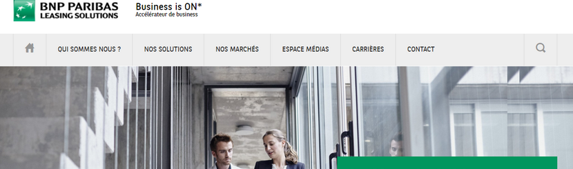 Capture du site BNP Paribas Leasing Solutions 