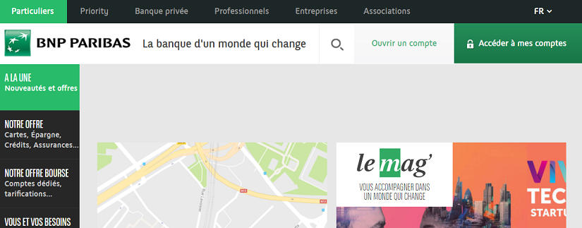  Capture du site BNP Paribas