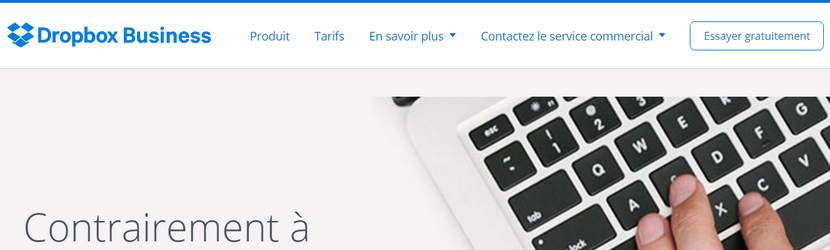 Capture du site Dropbox 