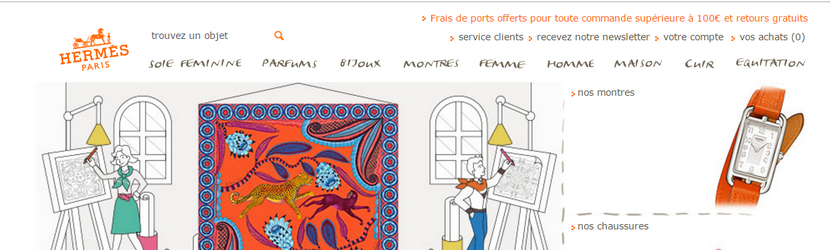 Capture du site Hermès 