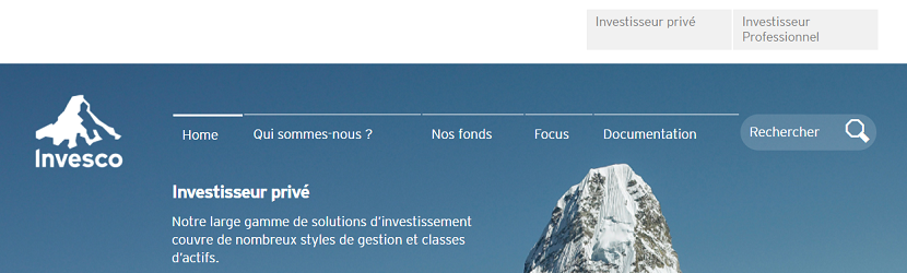 Capture du site Invesco 