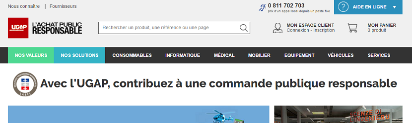 Capture du site de l'UGAP