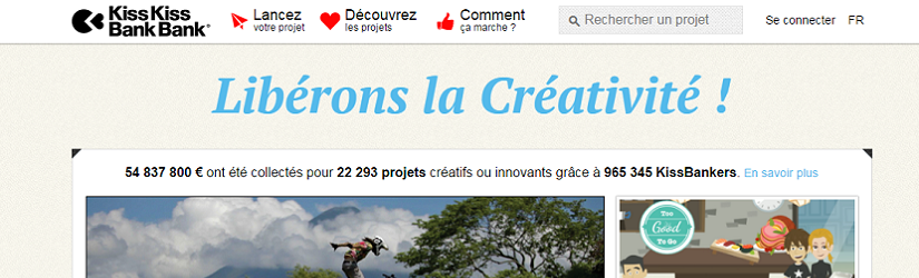 Capture du site KissKissBankBank 