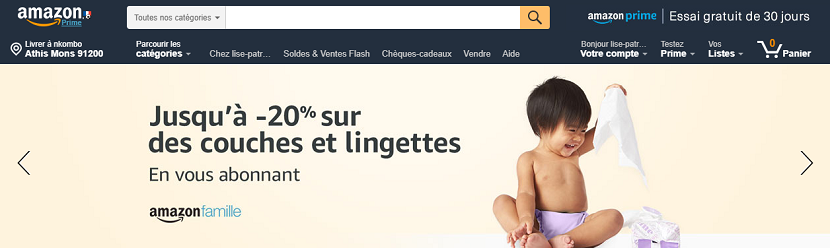 Capture ecran du site Amazon