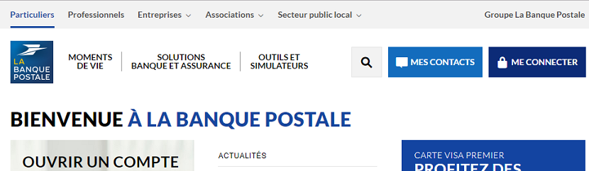 capture ecran site Banque postale
