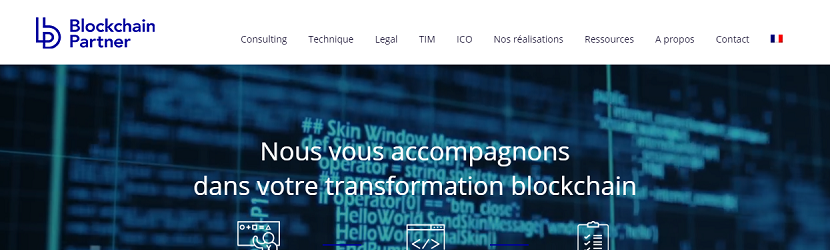 capture ecran du site blockchain partner