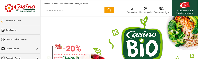 capture ecran du site Casino