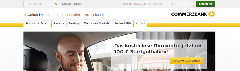 capture ecran du site commerzbank