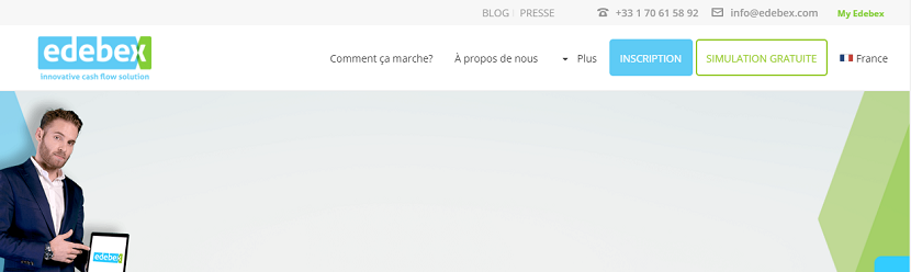 capture ecran du site Edebex