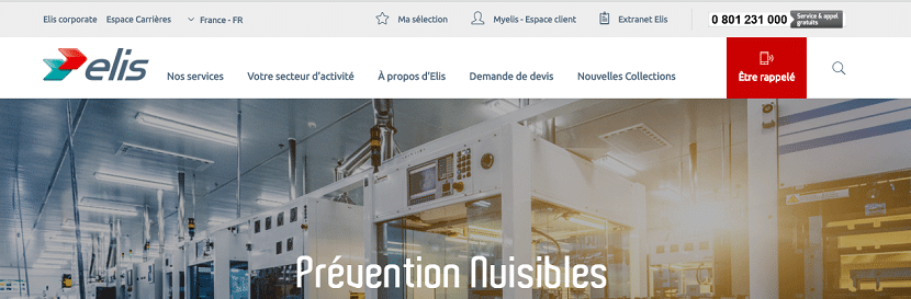 capture du site Elis 