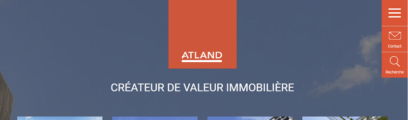 capture ecran du site Groupe Atland