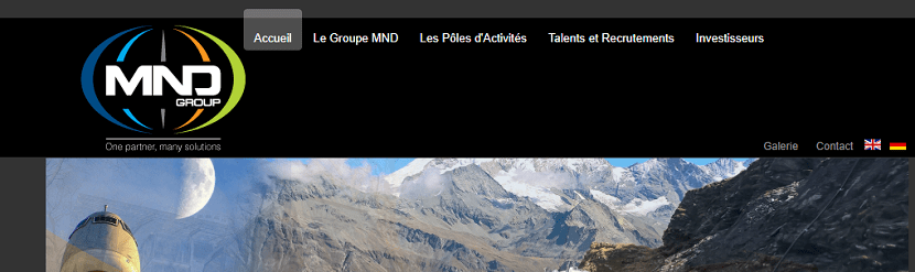 capture ecran du site Groupe MND