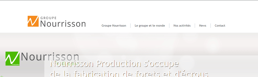 capture ecran du site Groupe Nourrisson