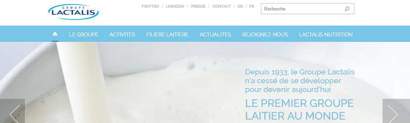 capture ecran du site Lactalis