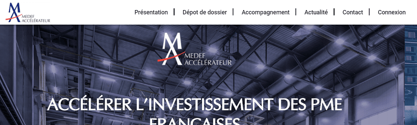 Capture site Medef accelerateur 