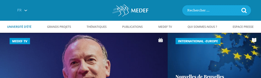 Capture ecran du site Medef 