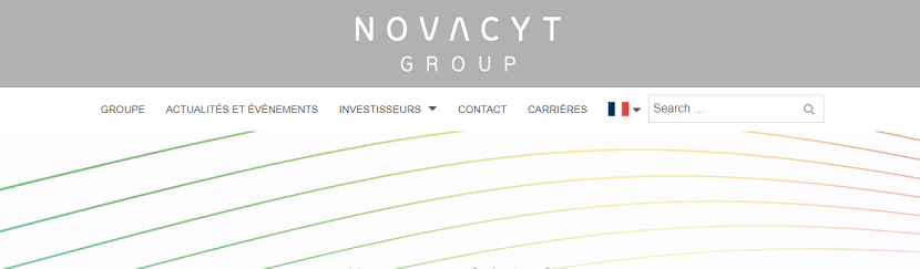 capture ecran du site Novacyt