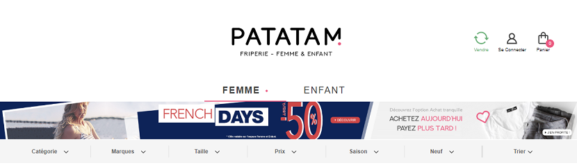 capture ecran du site Patatam