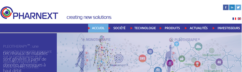  capture ecran du site Pharnext