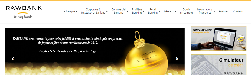 capture ecran du site Rawbank