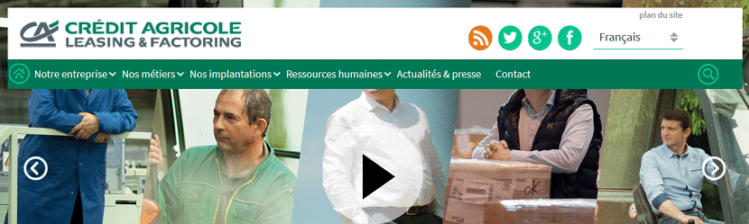 Capture du site Crédit agricole Leasing & factoring 