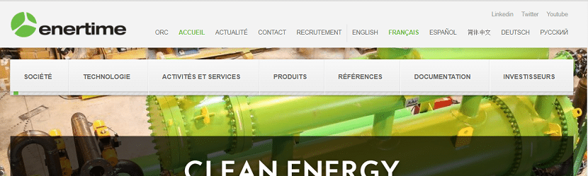 capture du site Enertime  