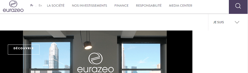 Capture du site Eurazeo  